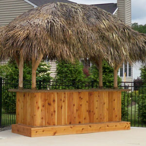 4' x 10' Custom Red Cedar Tiki Bar