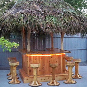 6' x 6' Red Cedar Tiki Bar