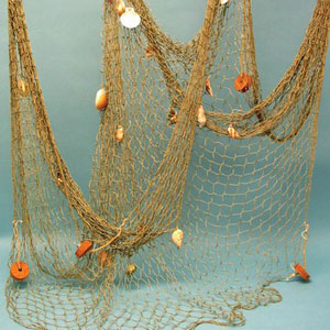 Decorative Fish Net with Shells and Cork - TikiKev