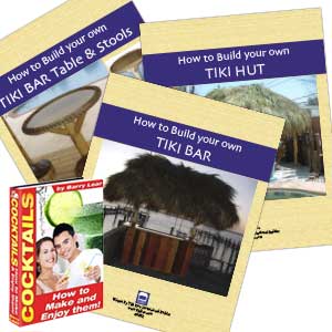 Build Your Own Tiki Bar + Tiki Hut + Bar Table and Stools eBook Combo