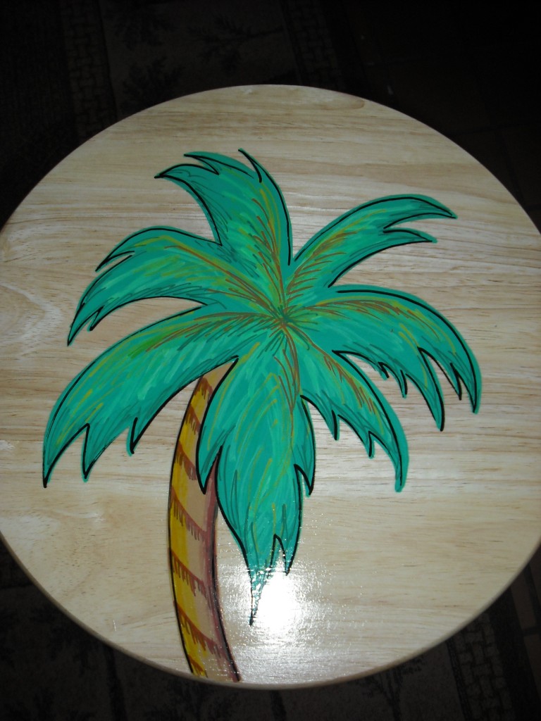 Hand-painted Palm Tree Bar Stool